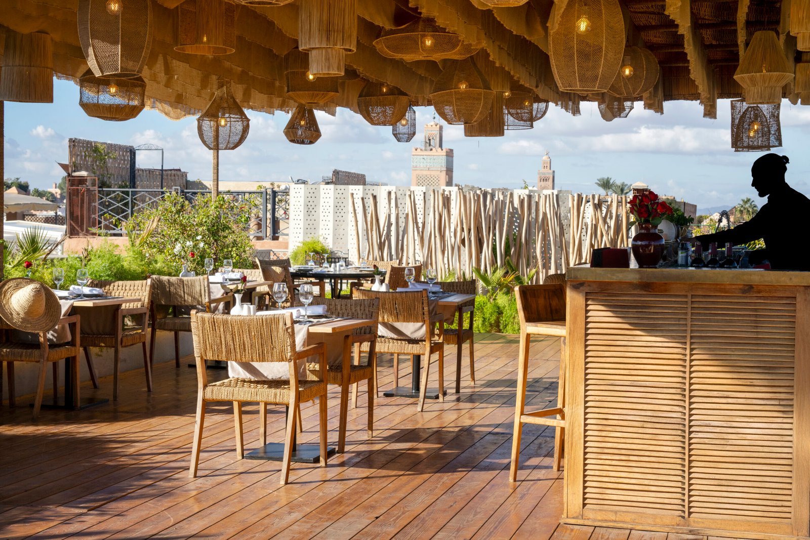 Sip cocktails above the Medina at Bidaya Rooftop, Almaha Marrakech